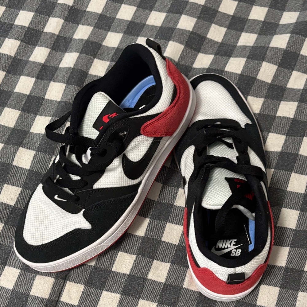 Nike SB kids Black, White, and Red Sneakers